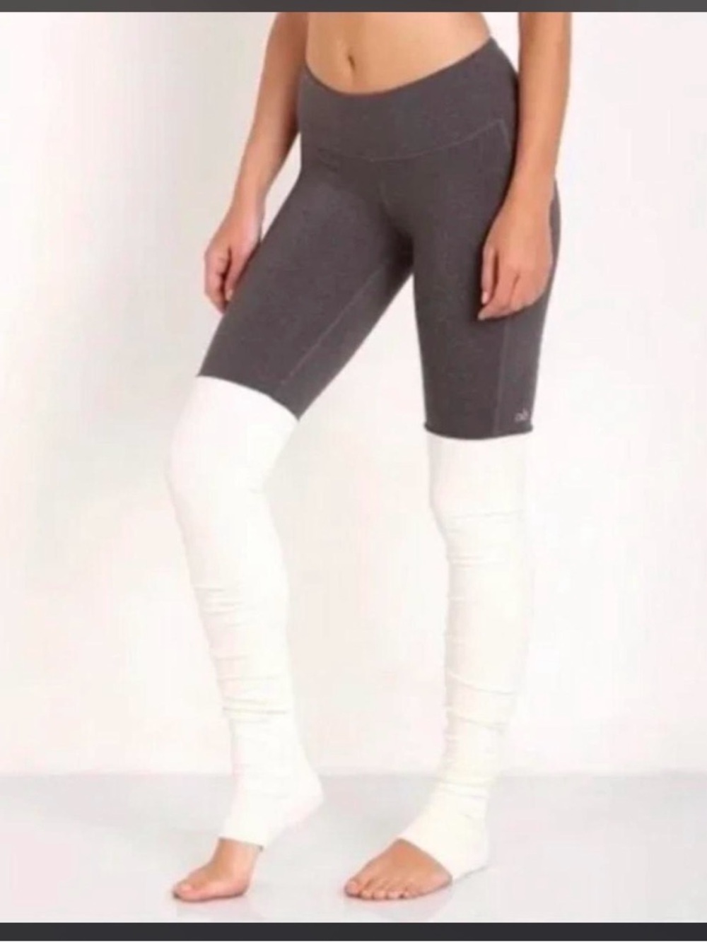 ALO Yoga Two-Tone Gray and White Leggings